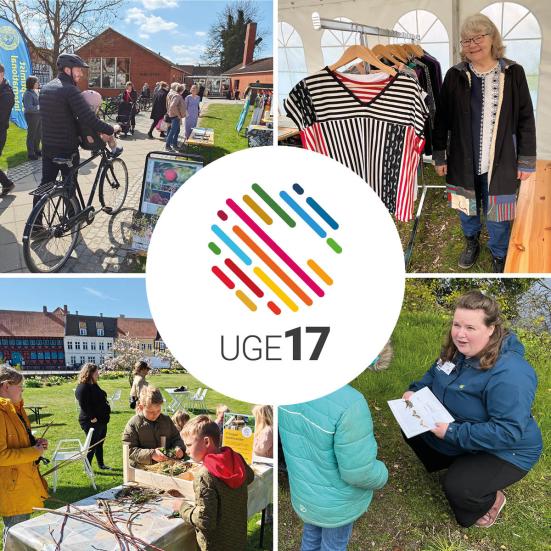 Billeder fra Verdensmålsugen 2023 og 2024. Uge 17 logo.