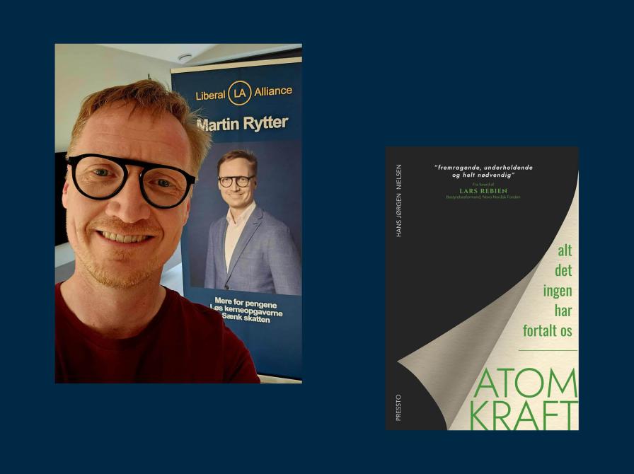 Portræt at Martin Rytter og bogforside til Atomkraft: Alt det, ingen har fortalt os